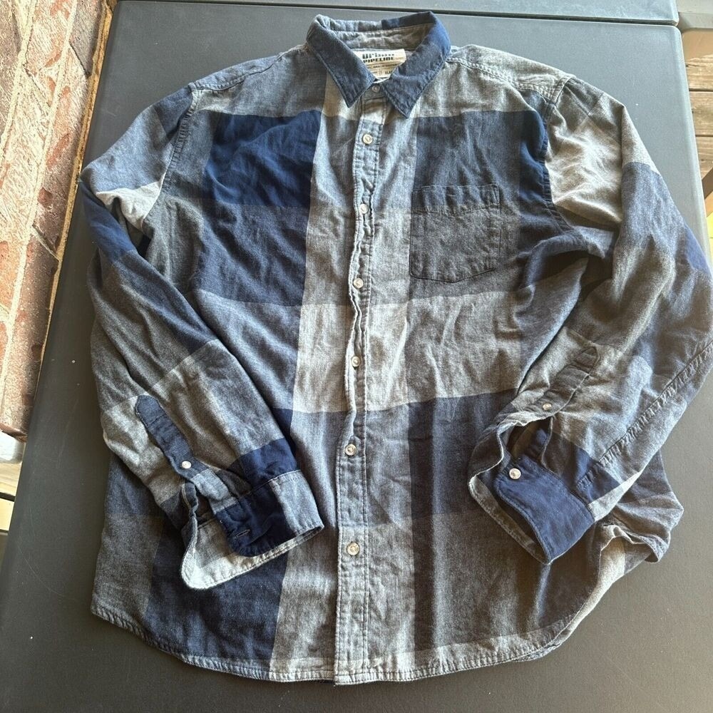 Urban Pipeline Plaid Flannel Shirt Long Sleeve Button Up Casual XLARGE